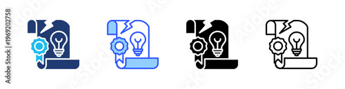 Infringement Multiple Style Icon Set Collection Pack Web Banner Vector 