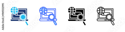 Domain Multiple Style Icon Set Collection Pack Web Banner Vector 