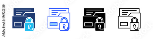 Confidentiality Multiple Style Icon Set Collection Pack Web Banner Vector 