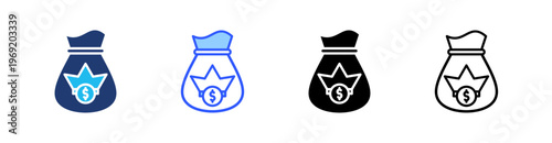 Royalties Multiple Style Icon Set Collection Pack Web Banner Vector 