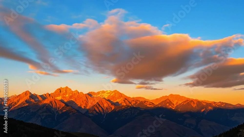 a wide sunset view with subtle cloud motion, static composition 