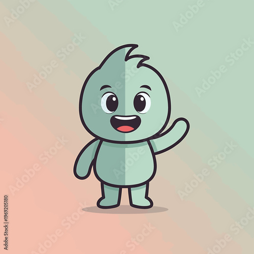 Cartoon character with smiling face.