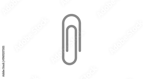 Gray metal paperclip office supply.