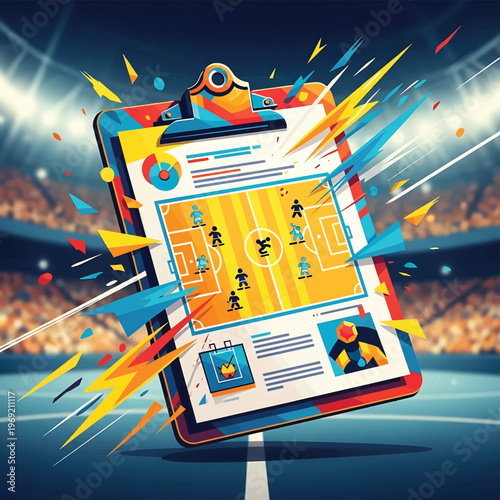 Colorful Soccer Tactics Board Display.