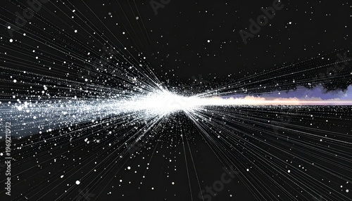 Abstract Cosmic Explosion of Light and Particles in Deep Space.