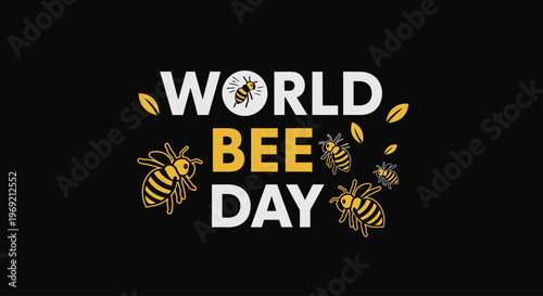 Bees Swarm Typography Design