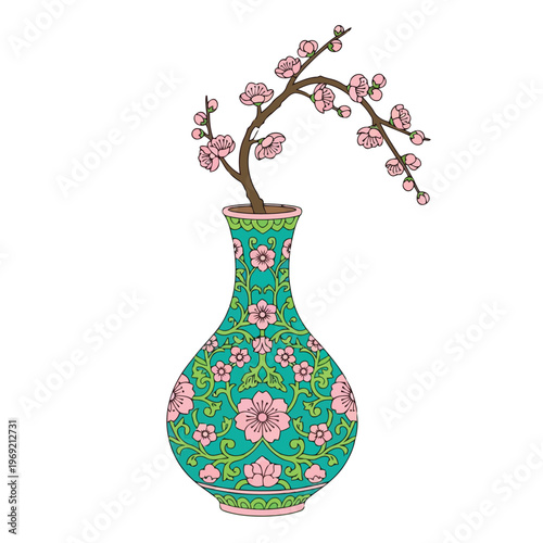 Nuclear power plant icon, cooling tower with radiation symbol vector