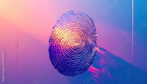 Abstract Fingerprint Digital Security and Identity Concept.