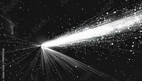Abstract Light Streaks and Particles in Dark Space.