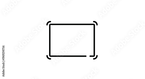 Minimalist outline icon depicting a screen expansion or resize function for digital user interfaces