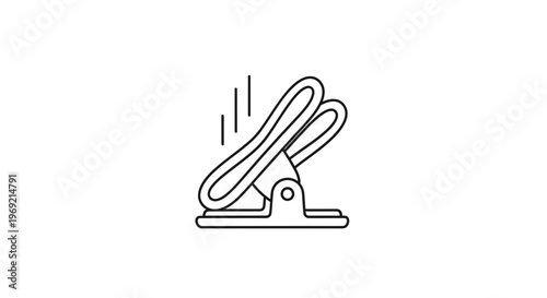 Essential utility object: a minimalist clothes peg icon demonstrating secure gripping action with