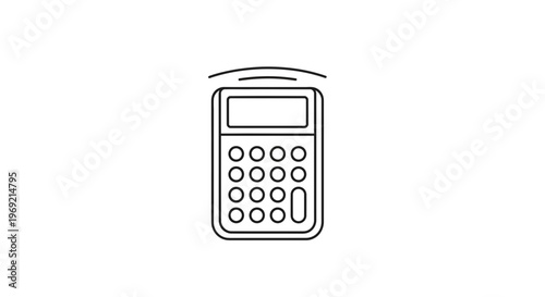 Digital calculator with wireless signal icon illustrating modern data processing
