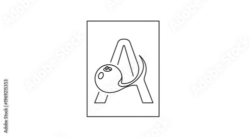 Abstract Letter A with Sperm and Egg Symbol