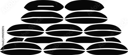 Sandbags defense barrier trench icon