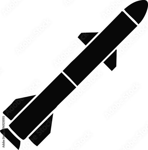 Cruise missile flying rocket icon
