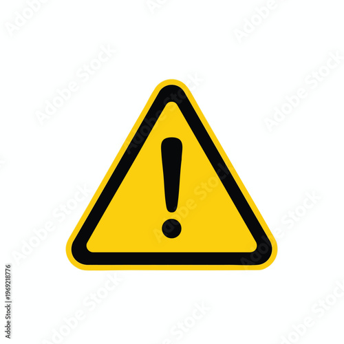 Yellow triangular warning sign with black border and exclamation mark