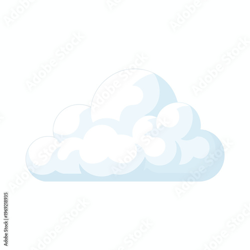 A fluffy, cartoonish cloud with soft edges and a gradient of white to pale blue
