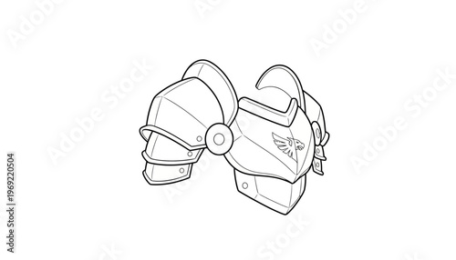 Fantasy Knight Shoulder Armor, Medieval Warrior Pauldron Sketch