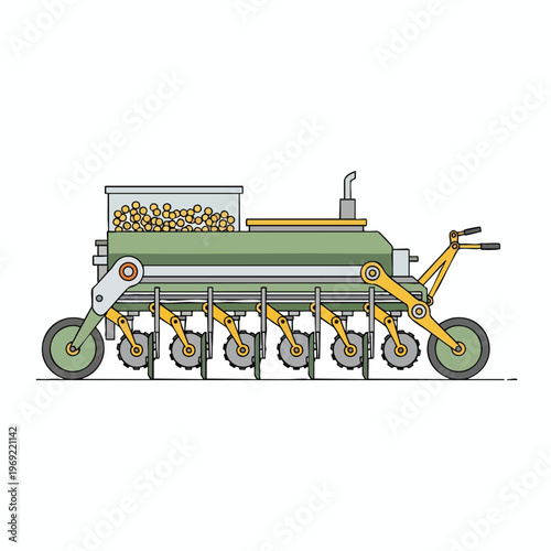 Agricultural planter machine with multiple seed depositor units and seed hopper