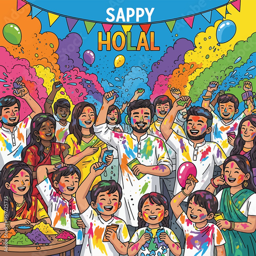 People Celebrating Holi Festival Colors 10.