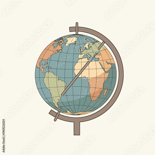 Foto Detailed illustration of a terrestrial globe.