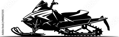 Snowmobile, vector snowmobile, black snowmobile, winter sports vehicle, sled