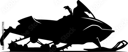 Snowmobile, Ski Doo, Winter Sports, Vehicle Silhouette, Black Icon