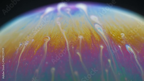 Oil Film Texture with Rainbow Reflection Abstract Liquid Surface Background
