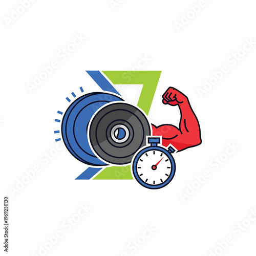 Muscular Arm Lifting Weight Plate.