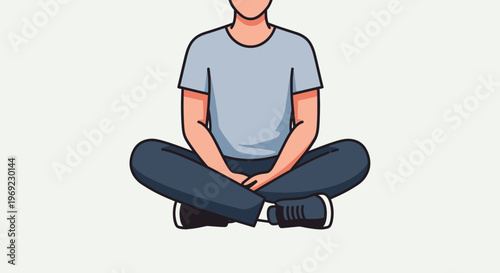 A man sits cross-legged in a meditative pose on the floor indoors.