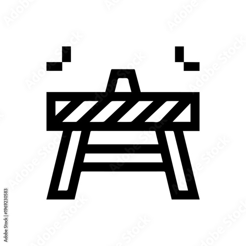 Road Barrier Icon - Black & White