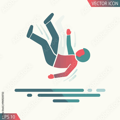 man falling down to the ground.