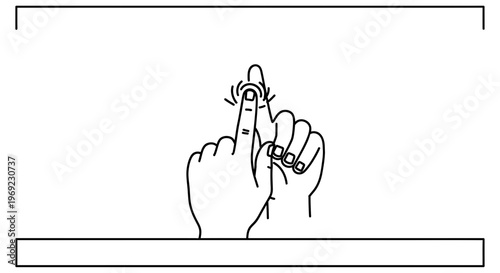 Digital gesture icon showing an index finger performing a single tap action on a touchscreen