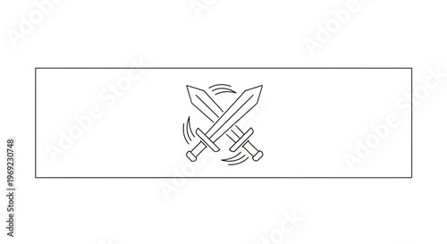 Dynamic illustration of two medieval swords crossed in conflict depicting a powerful confrontation