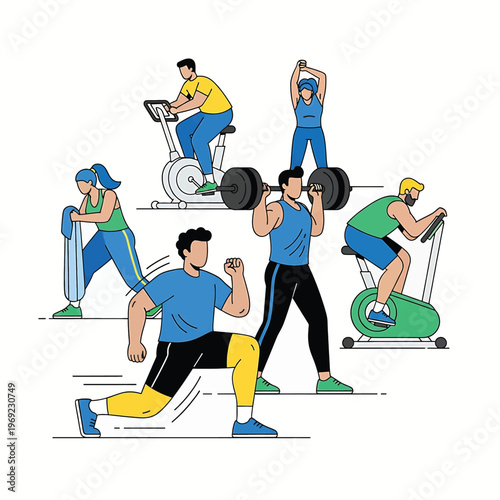 People exercising in a fitness class.