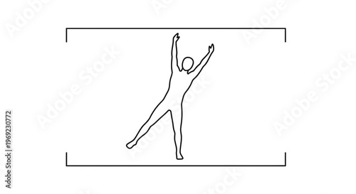 Dynamic human outline reaching skyward, embodying balance, aspiration, and spirited upward momentum