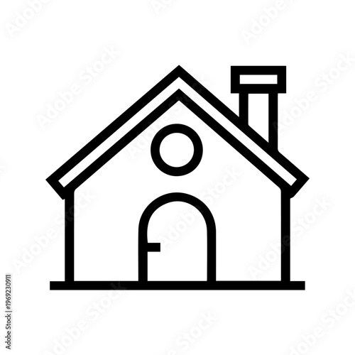 Simple house with a square window isolated on a white background