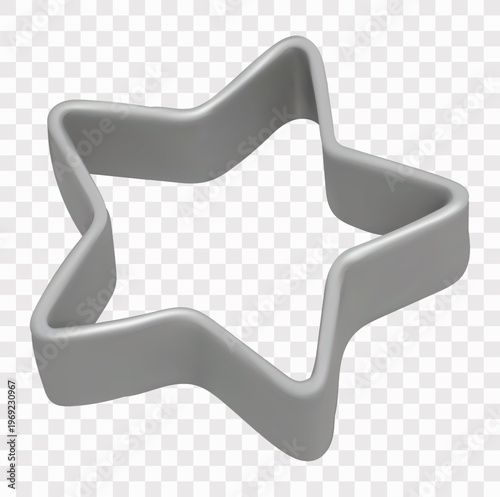 Baking and Kitchen Essentials Vector Icon Set | 3D icon set |  a star-shaped cookie cutter