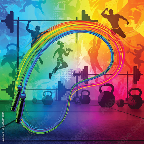 Fitness jump rope for exercise routine.