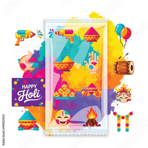 Holi Festival Colorful Powder Display 2.