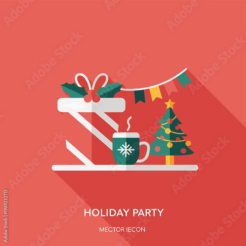 Holiday Party Christmas Decoration Elements.