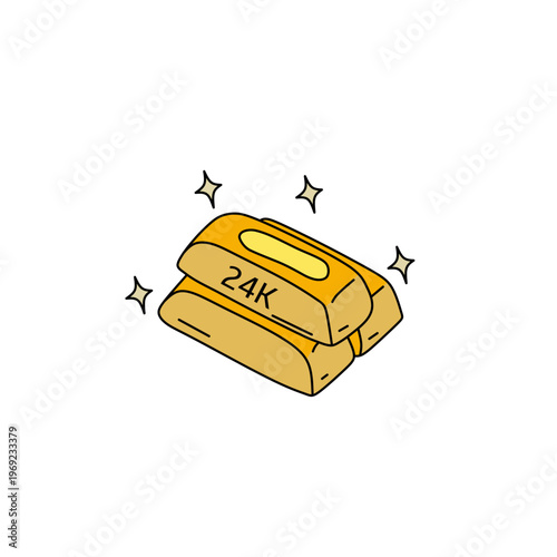 Gold Investment Concept with 24K Bullion Bars Illustration