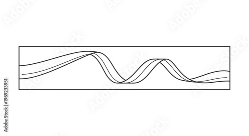 Abstract minimalist wave pattern design with flowing smooth lines and rhythmic curves for modern