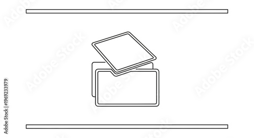Streamlined graphic depicting stacked conceptual files representing organized digital information