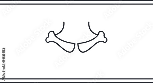 Abstract anatomical representation of human shoulder girdle and upper limb bone structure