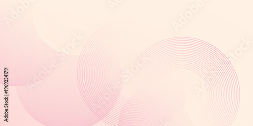 Minimalist banner background, pastel colorful, pink and yellow gradations. Circle effect style geometric, abstract background.