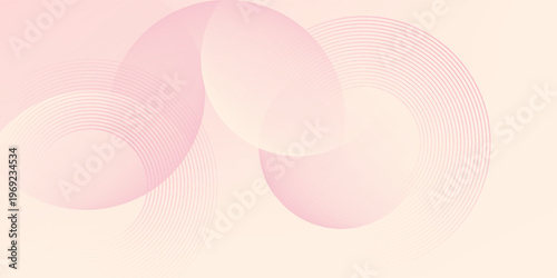 Minimalist banner background, pastel colorful, pink and yellow gradations. Circle effect style geometric,