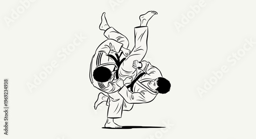 Breakdancer handstand line art in dynamic street dance pose