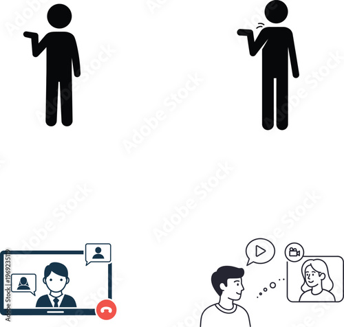 Remote work and communication illustrations