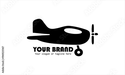 Minimalist Airplane Logo Design with Text Space for Branding